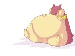 2014 ambiguous_gender dlrowdog nintendo overweight pok&eacute;mon pok&eacute;mon_(species) red_eyes simple_background solo typhlosion video_games vore white_background 