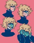  amphibian anthro beige_skin blonde_hair clothed clothing freckles green_scales hair heather_(verrest) human human_to_anthro male mammal messy_hair open_mouth salamander scales sequence simple_background smile sweater tongue tongue_out transformation turtleneck verrest 