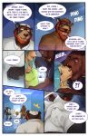  2018 absurd_res adrian_vitalis anthro balls bear beard breakup breasts bulge canine captain_nikko cat clothed clothing comic dialogue digital_media_(artwork) dog duo ear_piercing english_text erection eyewear facial_hair father father_and_son feline female footwear fur hair hairy hi_res kashif_akhter kissing male mammal mephitid omar_mercado open_mouth parent piercing precum romantic shoes skunk slightly_chubby smile son speech_bubble sweat teeth text 