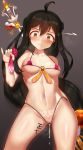  :d ahoge ara_han bikini black_hair blush braid breasts commentary contrapposto covered_nipples cum cumdrip elsword english_commentary eyeliner gradient gradient_background hair_ornament hair_stick halterneck long_hair looking_at_viewer low-tied_long_hair makeup medium_breasts micro_bikini navel nt00 open_mouth revision sakra_devanam_(elsword) shiny shiny_skin side_braid sidelocks simple_background smile solo standing string_bikini swimsuit tally underboob very_long_hair yellow_eyes 