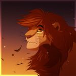  2013 brown_nose digital_media_(artwork) disney eyelashes feline kopa lion mammal red_eyes simple_background solo the_lion_king x-zelfa 