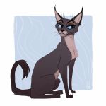  2017 blue_eyes cat digital_media_(artwork) feline feral mammal simple_background sitting solo whiskers x-zelfa 