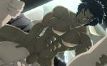  abs anal ass black_hair devilman_crybaby erection leg_lift licking_lips male_focus multiple_boys muscle naughty_face nipples nude pecs penis solo_focus sweat testicles tongue tongue_out vudanshy yaoi yellow_eyes 