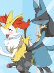  2018 ahegao anal anal_penetration anthro anthro_on_anthro balls black_fur blue_fur blush braixen duo erection eyes_closed from_behind_position fur humanoid_penis looking_pleasured lucario male male/male masturbation nintendo nude open_mouth penetration penis pok&eacute;mon pok&eacute;mon_(species) sex shower spikes standing tongue tongue_out uncut video_games wet winick-lim yellow_fur 
