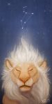  2016 detailed_background digital_media_(artwork) feline hair lion male mammal night sky star starry_sky white_hair x-zelfa 