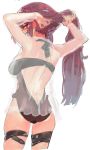  adjusting_hair armpits arms_behind_head arms_up ass back back_cutout bangs black_swimsuit blush bow breasts butt_crack casual_one-piece_swimsuit cowboy_shot embarrassed from_behind girls_frontline hair_between_eyes half-closed_eyes holding holding_hair large_breasts long_hair long_sleeves looking_at_viewer looking_back multicolored multicolored_clothes one-piece_swimsuit profile purple_bow purple_hair purple_swimsuit red_eyes see-through shirt side_cutout sideboob sidelocks sideways_glance simple_background sketch skindentation solo standing suisogenshi swimsuit swimsuit_under_clothes thigh_strap very_long_hair wa2000_(girls_frontline) white_background white_shirt 