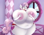  09hankris 2018 absurd_res aged_up areola big_breasts blush breasts clothing cutie_mark digital_media_(artwork) equine female friendship_is_magic hair hi_res horn huge_breasts hyper hyper_breasts mammal my_little_pony nipples open_mouth overweight overweight_female sirmasterdufel solo sweetie_belle_(mlp) unicorn 