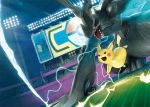  black_skin claws dragon fur legendary_pok&eacute;mon mammal nintendo official_art pikachu pok&eacute;mon pok&eacute;mon_(species) pokemon_tcg red_cheeks red_eyes rodent video_games yellow_fur zekrom 