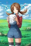  1girl brown_eyes brown_hair creatures_(company) game_freak kotone_(pokemon) looking_at_viewer nintendo overalls pokemon pokemon_(game) pokemon_hgss redpoke twintails 