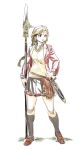  absurdres archvermin braid breasts commentary_request copyright_request dagger highres kneehighs long_hair polearm skirt solo spear weapon 