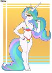  antelon anthro bedroom_eyes bikini breasts bulge cleavage clothed clothing colored_nails dessert dickgirl equine eyewear food friendship_is_magic half-closed_eyes hand_on_hip happy horn ice_cream intersex looking_at_viewer mammal my_little_pony navel nipple_bulge nipples popsicle pose princess_celestia_(mlp) rainbow_dash_(mlp) seductive smile solo sunglasses swimsuit unicorn 