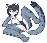  2018 alpha_channel anthro anus black_hair breasts digital_media_(artwork) feline female green_eyes hair hi_res leopard lying mammal masturbation simple_background small_breasts snow_leopard solo spread_legs spreading transparent_background young yukihyo 