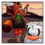  anthro big_butt blood blush butt clothing cutaway denizen1414 dialogue dreamcastzx1 english_text female hedgehog hi_res huge_butt male mammal marine_the_raccoon nosebleed procyonid raccoon silver_the_hedgehog sonic_(series) speech_bubble text thick_thighs thought_bubble video_games 