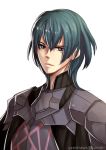  armor bangs blue_eyes blue_hair byleth fire_emblem fire_emblem:_fuukasetsugetsu gzei looking_at_viewer simple_background solo upper_body white_background 