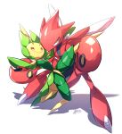  ambiguous_gender antennae anthro arthropod duo female insect insect_wings leavanny nintendo no_sclera pok&eacute;mon pok&eacute;mon_(species) pose red_eyes red_skin scizor signature simple_background video_games white_background wings yellow_eyes yellow_skin 荒生田 