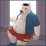  anthro belly canine dog kemono male mammal overweight overweight_male softscone 