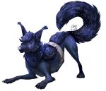  2017 alpha_channel aurru canine digital_media_(artwork) feral hair mammal paws purple_hair simple_background solo standing transparent_background 