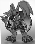  anthro bulge claws clothed clothing digimon digimon_(species) erection feline fur gazimon gs-fox hybrid lagomorph looking_at_viewer male mammal monochrome red_eyes signature simple_background sketch smile solo standing tight_clothing tight_pants topless white_background 