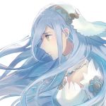  aisutabetao anklet aqua_(fire_emblem_if) blue_hair elbow_gloves fire_emblem fire_emblem_if gloves jewelry long_hair simple_background solo veil white_background yellow_eyes 