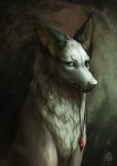  2017 ambiguous_gender aurru canine digital_media_(artwork) dog feral fur mammal sitting solo white_fur 