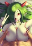  &lt;3 2018 5_fingers anthro areola big_breasts breast_grab breast_squeeze breasts choker conditional_dnp cum cum_in_hair cum_in_mouth cum_inside cumshot digital_media_(artwork) duo ejaculation erection eyebrows eyelashes female first_person_view galaxyoron green_hair hair hand_on_breast hi_res human humanoid interspecies kirlia long_hair looking_at_viewer lying male male/female male_pov mammal muscular nintendo nipples not_furry nude on_back one_eye_closed open_mouth orgasm penis pok&eacute;mon pok&eacute;mon_(species) pok&eacute;philia red_eyes sex shaking smile solo_focus titfuck tongue tongue_out trembling v_sign vein veiny_penis video_games wink wristband 