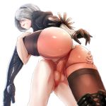  1girl android ass blindfold boots breasts feather-trimmed_sleeves hairband high_heel_boots high_heels large_breasts nier_(series) nier_automata puffy_sleeves pussy sex short_hair silver_hair solo soul_calibur soulcalibur_vi sword thigh_boots thighhighs weapon yorha_no._2_type_b 