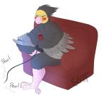  avian joystick male simple_background sofa solo white_background wren_(character) 