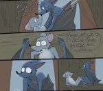  anthro bat comic dialogue duo lary_(yinller) mammal membranous_wings montimer_(yinller) mouse rodent tree wings yinller 