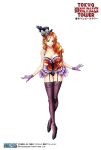  1girl alternative_costume breasts bunnysuit cleavage english_text female garter_belt gloves halloween happy_halloween hat heels high_heels high_resolution large_breasts legs leotard long_hair looking_at_viewer midriff nami_(one_piece) official_art one_piece orange_eyes orange_hair skirt smile solo standing straw_hat_pirates text thighs white_background 