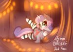  &lt;3 2018 blush clothing dankflank digital_media_(artwork) equine eyelashes female feral friendship_is_magic green_eyes hair horn legwear looking_at_viewer mammal multicolored_hair my_little_pony smile solo striped_legwear stripes sweetie_belle_(mlp) tongue tongue_out two_tone_hair unicorn 