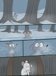  anthro cold comic duo english_text forest island lary_(yinller) male mammal mouse rodent ronnie_(yinller) sitting snow text tree water yinller young 