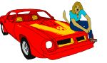  1970s 2018 anthro blonde_hair brown_eyes canine car clothed clothing digitial_media_(artwork) dog female footwear generalrusty78 golden_retriever hair hunter_bandit jeans lunar_doe mammal pants paradise_city_stories pontiac pontiac_firebird red_gold shoes sitting smile story v8 vehicle 