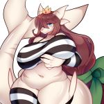  anthro belly big_breasts breasts clothed clothing crown featureless_crotch female fish legwear marine overweight overweight_female partially_clothed raikissu shark smile thick_thighs wide_hips 