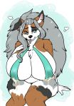  anthro arnachy big_breasts breasts canine dog female huge_breasts lactating mammal slightly_chubby solo thick_thighs wide_hips 