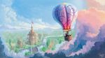  2018 absurd_res aircraft balloon building city cityscape cloudscape detailed_background digital_media_(artwork) dragon duo equine female friendship_is_magic hair hi_res high_place horse hot_air_balloon long_hair male mammal mountain my_little_pony nemo2d pony scenery signature sky spike_(mlp) tree twilight_sparkle_(mlp) url water 