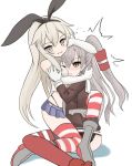  2girls amatsukaze_(kantai_collection) ass between_breasts blouse bouncing_breasts breast_smother breasts catfight defeated femdom girl_on_top head_between_breasts kantai_collection kuwamori medium_breasts multiple_girls panties shimakaze_(kantai_collection) sitting sitting_on_person small_breasts smile tears trembling underwear yuri 