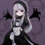  bad_id bad_pixiv_id dress hairband long_hair purple_eyes rozen_maiden silver_hair solo suigintou wings yummy_yoi 