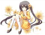  alternate_costume bad_id bad_pixiv_id black_hair brown_eyes dress flower k-on! kouta. long_hair nakano_azusa solo twintails 