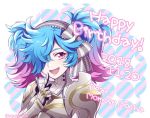  armor blue_hair bow fire_emblem fire_emblem_if gradient_hair hair_bow hair_over_one_eye hiyori_(rindou66) multicolored_hair open_mouth pieri_(fire_emblem_if) pink_hair red_eyes solo twintails twitter_username 