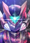  android blonde_hair commentary_request glowing helmet hi-go! long_hair looking_at_viewer male_focus portrait rockman rockman_zero simple_background smile solo zero_(rockman) 