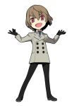  akechi_gorou black_gloves brown_hair gloves grey_jacket highres jacket necktie official_art persona persona_5 persona_q2:_new_cinema_labyrinth persona_q_(series) red_eyes short_hair smile solo source_request 