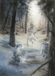  2011 canine day detailed_background digital_media_(artwork) feral forest fur kur0i kuroi-kisin mammal outside spirit tree wolf 
