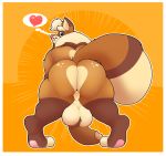  &lt;3 anthro backsack ball_hair balls bent_over big_balls big_butt big_penis butt canine humanoid_penis hybrid looking_back male mammal nude penis rookitanuki solo standing tanuki 