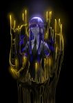  :| androgynous black_background black_neckwear closed_mouth gem_uniform_(houseki_no_kuni) gold highres houseki_no_kuni long_hair looking_at_viewer phosphophyllite phosphophyllite_(ll) purple_eyes purple_hair simple_background solo spoilers tsuki-shigure upper_body 