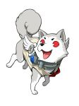  collar dog dog_ears dog_tail highres koromaru official_art persona persona_3 persona_q2:_new_cinema_labyrinth persona_q_(series) red_eyes source_request tail tongue tongue_out wings 