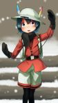  :d adapted_costume backpack bag belt black_legwear black_mittens black_scarf blue_hair coat commentary_request cowboy_shot eyebrows_visible_through_hair eyebrows_visible_through_hat hat hat_feather helmet highres jacket kaban_(kemono_friends) kemono_friends long_sleeves looking_at_viewer mittens open_mouth pantyhose pantyhose_under_shorts pith_helmet red_jacket scarf short_hair shorts signature smile snow solo welt_(kinsei_koutenkyoku) white_hat white_shorts winter_clothes 
