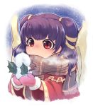  commentary_request dragon_wings fire_emblem fire_emblem:_seima_no_kouseki highres mamkute mittens multi-tied_hair myrrh nakabayashi_zun pink_mittens purple_hair red_eyes scarf solo twintails wings 