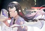  black_hair bow long_hair marchen_madchen moon ribbons seifuku tie tsuchimikado_shizuka wntame 