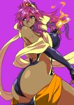  1girl ass breasts dark_skin fire huge_breasts image_sample izuna_nie long_hair pixiv_sample 