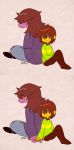  &lt;3 2018 596o3 ambiguous_gender anthro clothed clothing deltarune digital_media_(artwork) duo female female/ambiguous hair hand_holding human human_on_anthro interspecies kris_(deltarune) male mammal reptile romantic_couple scalie simple_background smile susie_(deltarune) video_games wholesome 